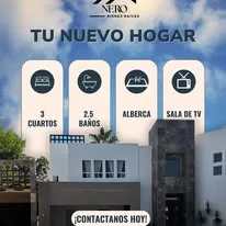 Residencia con 3 cuartos, 2.5 baños, alberca y sala de TV